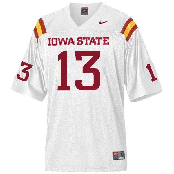 Iowa State Cyclones Men's #13 Leonard Glass Nike NCAA Authentic White College Stitched Football Jersey MF42A81CE